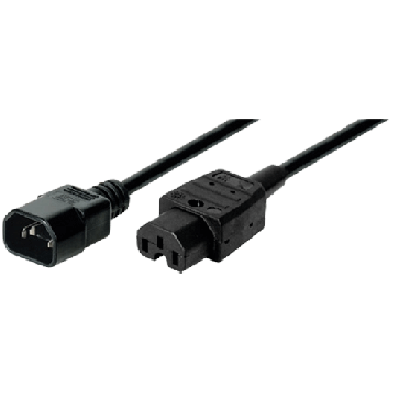 Câble d'alimentation IEC C14 -IEC C15 1.8m 1.5mm²