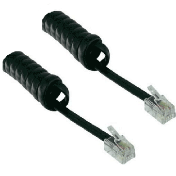 Cable RJ9/RJ9 spiralé 2m noir