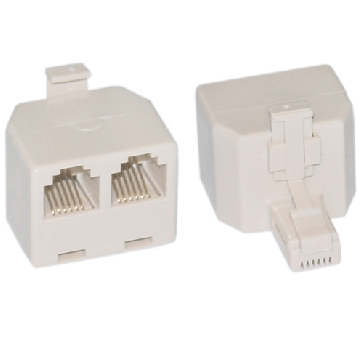 Adaptateur RJ11 6P4C Femelle / Femelle / Mâle