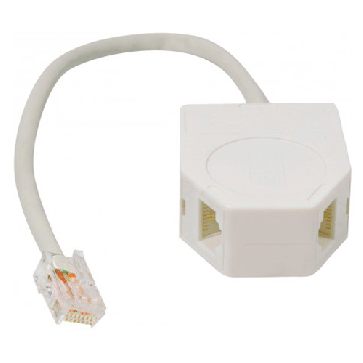 Adaptateur RJ45 Mâle / 2 RJ45 Femelle 2 téléphones