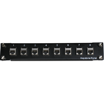 Panneau de brassage 10" 1U 8 ports Cat 5e STP