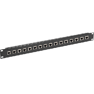 Panneau de brassage 19" 1U 16 ports Cat 5e STP