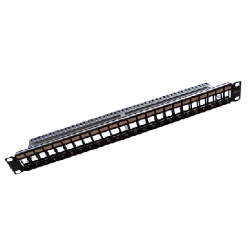 Panneau de brassage nu 19" 1U 24 ports noir M110