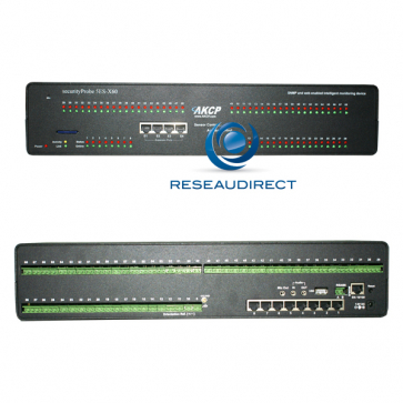AKCP SEC5ES-X60DCW SecurityProbe 5ES-X60DCW Boitier supervision IP SNMP NAGIOS Ethernet 8 RJ45 capteurs en option 60 contacts secs 40-60 VDC=