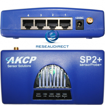 AKCP SP2+PRO-POE Boitier monitoring IP 4 ports capteurs actifs