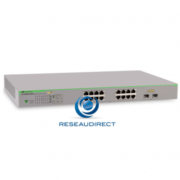 Allied Telesis AT-GS950/16PS Switch Gigabit Ethernet 16 ports 100/1000 Mbs POE+ 185 Watts 2xSFP Websmart Niveau 2