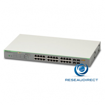 Allied Telesis AT-GS950/28PS Switch Gigabit Ethernet 24 ports 100/1000 Mbs POE+ 185 Watts 4 slots SFP Websmart Niveau 2