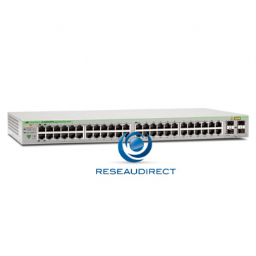 Allied Telesis AT-GS950/48PS Switch Gigabit Ethernet 48 ports 100/1000 Mbs POE+ 370 Watts 4 slots SFP/RJ45 Websmart Niveau 2