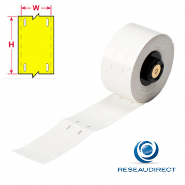 Brady BMP61/BMP71 B109 PTL-12-109-YL 217064 étiquettes Polyéthylène Tag pré-percé 4 trous 100 pcs l=19.05 mm H=76.20 mm Jaune