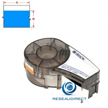 Brady BMP21+ B595 M21-500-595-BL 142798 ruban étiquettes tissu Vinyle résistant continu l=12.70 mm L=6.4 m écriture blanc sur bleu