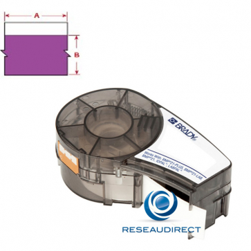 Brady BMP21+ B595 M21-500-595-PL 139733 ruban étiquettes tissu Vinyle résistant continu l=12.70 mm L=6.4 m écriture noir sur violet