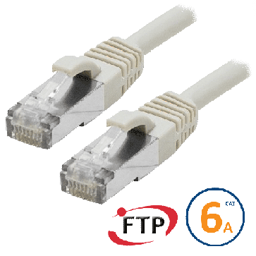 Cordon RJ45 Cat 6a F/UTP Primacy 1m gris 10 Gbits