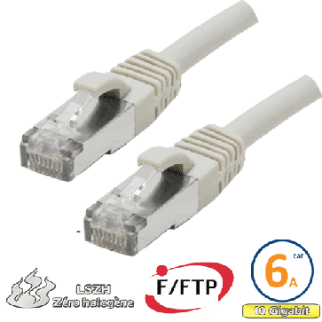 Cordon RJ45 Cat 6a F/FTP Primacy LSZH 1m beige