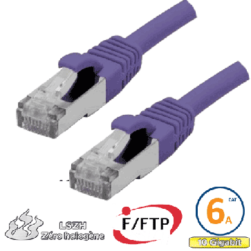 Cordon RJ45 Cat 6a F/FTP Primacy LSZH 3m violet