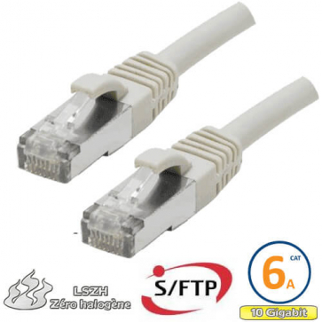 Cordon RJ45 Cat 6a S/FTP Primacy LSZH 0.3m beige