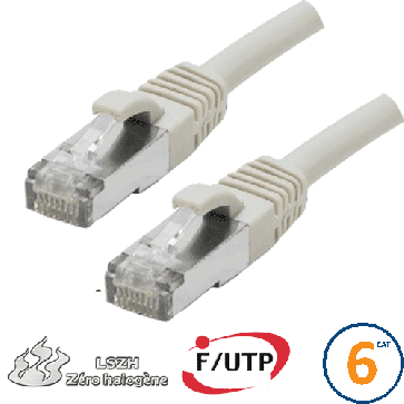Cordon RJ45 Cat 6 F/UTP Primacy LSZH 2m beige