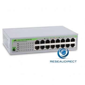Allied Telesis AT-FS716L-50 Commutateur Fast Ethernet 16 ports Eco 10/100 Mbs rackable 19pouces alim 220V interne