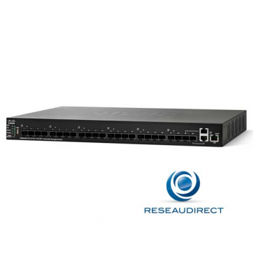Cisco SG550XG-24SR Switch stackable full 10 gigabit 480 Gbps avancé 24 SFP+ 10G livré avec 24SFP+ 10SR Netkea