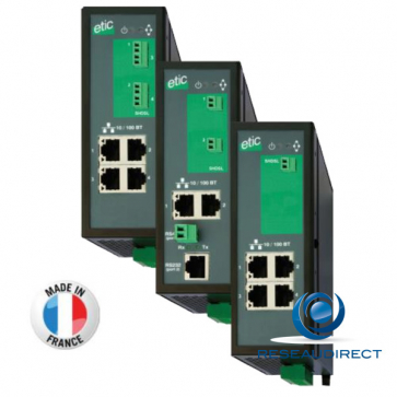 ETIC Telecom XSLAN+2400 Switch extenseur SHDSL Fast Ethernet multi-point 10/100BaseTX 100Mbs industriel -20/+70°C = 