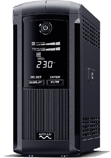 Nitram ELITE VALUE PLUS 1000 Onduleur Line Interactive 1000 VA / 550 Watts utiles 4 x prises 2 pôles + terre françaises (25/11=)