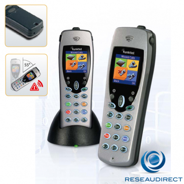 Funktel FC4 LF SET Kit Téléphone DECT industriel durci IP65 norme GAP PTI Dead Man Switch appel d'urgence Ref 5.010.840.100