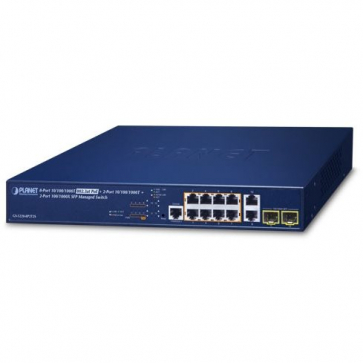 Planet GS-5220-8P2T2S Switch 8 ports Gigabit POE+ budget 240 watts niveau 2 L2 routeur L3 2 giga 2 slots SFP 1G