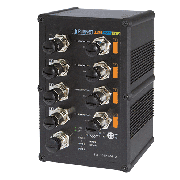 Planet ISW-804PT-M12 Switch industriel norme IP 67 8 ports 100Mbits PoE connecteurs M12 température -40/75°C