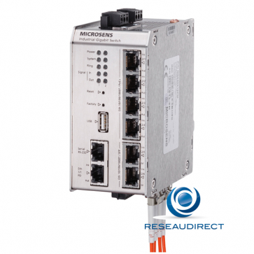 Microsens MS650919PM Switch industriel L2+ Ring 4+1 x 1000Base-T POE+ 2xcombos RJ45-SFP 100-X/1000-X double alim 48VDC -40/+75°C =