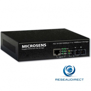 Microsens MS400080H Bridge Gigabit POE+ 30 Watts 1x10/100/1000T 1x1000SX Multimode 850nm SC alim comprise IEEE802.3at/af