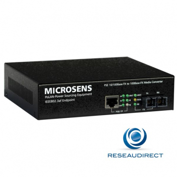 Microsens MS400090 Bridge Fast Ethernet POE 15.4 Watts 10/100Base-TX/100Base-FX 1310 nm Multimode 2 km 2 x SC