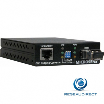 Microsens MS400229 Gigabit Ethernet Bridge 1x10/100/1000Base-T 1x 1000Base-X SFP Port alimentation comprise