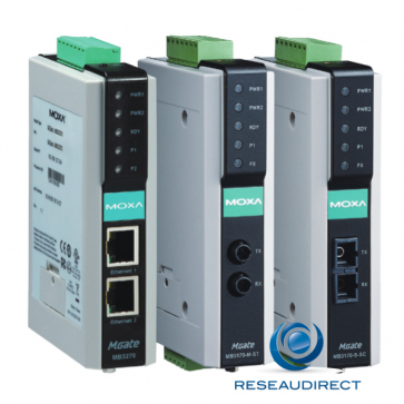 Moxa MGate MB3170I-T passerelle communication industrielle IP-Modbus TCP 1 RS-232/422/485 opto isolé 2KV -40 à +75°C =