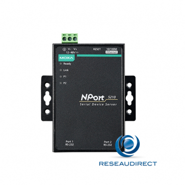 Moxa Nport 5230 serveur de port série sur IP 1 x RS-232 1 x RS422/485 TB à vis 10/100M 15KV ESD 0/60°C 12-48VDC =