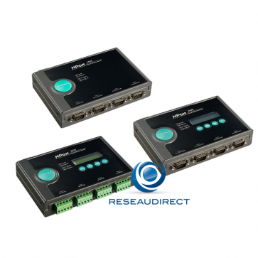 Moxa Nport 5450I serveur port série IP 4 x RS-232-422-485 DB9 mâle isolé optique 2kV Ethernet 10/100M 15KV ESD 0/60°C 12-48VDC =