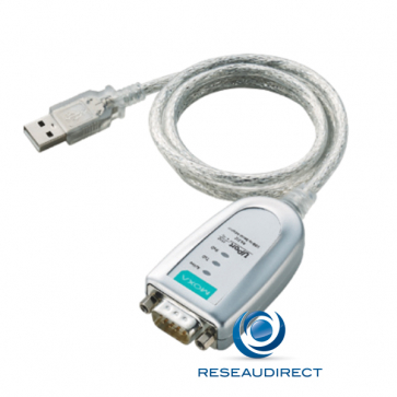 Moxa Uport 1150 convertisseur compact USB 2.0 vers port série RS232-422-485 (DB9 mâle) avec câble 0/55°C =