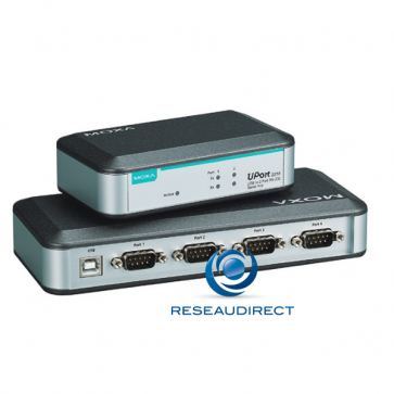 Moxa Uport 2410 convertisseur compact USB 2.0 vers 4 ports série RS-232 (DB9 mâle) boitier non durci 0/55°C =