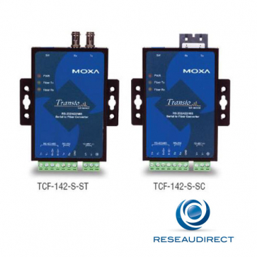 Moxa TCF-142-S-SC Convertisseur de média RS232/422/485 vers Fibre Optique Monomode 40 Km 230 VAC 2xSC =