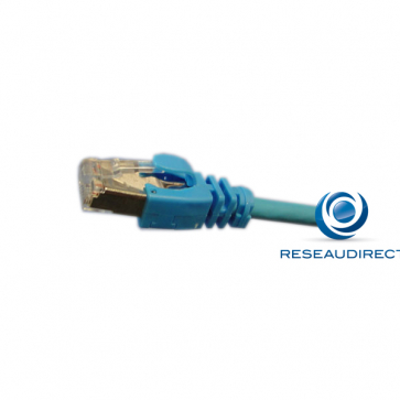 Netkea Cordon RJ45 blindé catégorie 6A SSTP (écran et tresse) LSOH 035 m BLEU assemblé sur mesure longueur 35 mètres