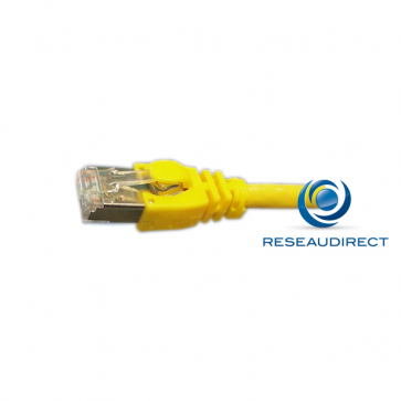 Netkea Cordon RJ45 blindé catégorie 6A SSTP (écran et tresse) LSOH 020 m JAUNE assemblé sur mesure longueur 20 mètres