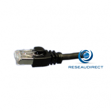 Netkea Cordon RJ45 blindé catégorie 6A SSTP (écran et tresse) LSOH 015 m NOIR assemblé sur mesure longueur 15 mètres