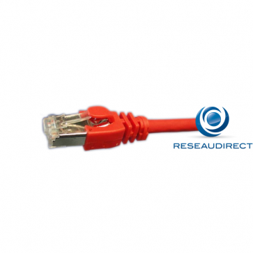 Netkea Cordon RJ45 blindé catégorie 6A SSTP (écran et tresse) LSOH 020 m ROUGE assemblé sur mesure longueur 20 mètres