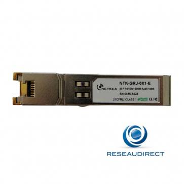 Netkea NTS-GM0-0X1-ED Transceiver SFP RJ45 cuivre 1000 Mbs compatible Cisco GLC-T 100m  -40 +85°C