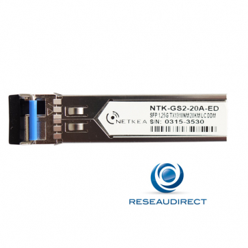 Netkea ALL-GS2-20A-ED SFP BIDI Allied Telesis AT-SPBD20-13-EQ Compatible 1000Mbs Monomode Tx1310nm Rx1550 20km 1xLC DOM -40/+85°C