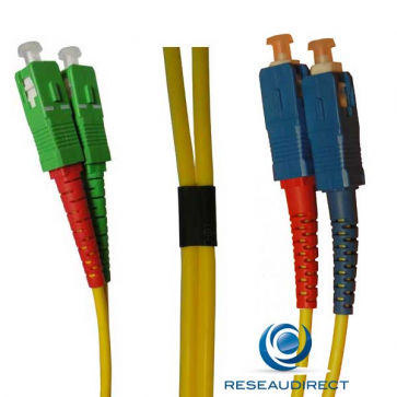 Netkea NTK09SCASC.0x5 Jarretière fibre optique Bi-Fibre Scindex Monomode 9/125 SCAPC - SC PC Longueur = 01 mètre