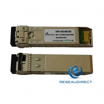 Netkea NTK-+S2-60A-ED Compatible Cisco SFP-10G-BX60U-I SFP+ BIDI 10GBase-BXU 10Gb/s Monomode Tx1270nm 60km 1xLC DOM -40/+85°C