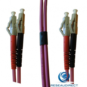 Netkea NTK53LCULCU00x25 Jarretière OM3 LC-UPC / LC-UPC Bi-fibre optique Scindex 2.8 mm Multimode 50/125  Lg=0.25 m (26/10)