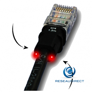 Patchsee PTC2000C5U00X6 câble RJ45 Cat5e UTP U/2 Cordon patch repérage lumineux non blindé Catégorie 5e 100Mhz 0.60m