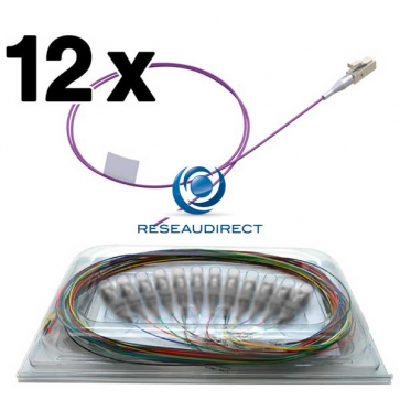 Netkea NTK54LCUPGT1x5-12 Pigtails OM4 LC/UPC fibre optique multimode 50/125 900 microns Lg = 1,5 mètre 12 pièces