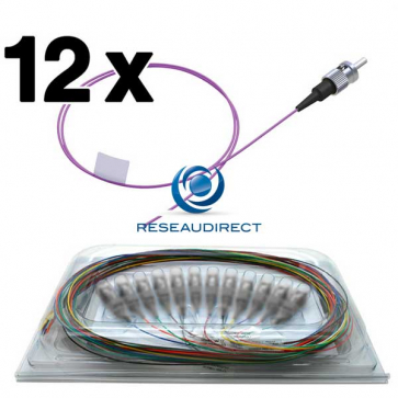 Netkea NTK54STUPGT1x5-12 Pigtails OM4 ST/UPC fibre optique multimode 50/125 900 microns Lg = 1,5 mètre 12 pièces