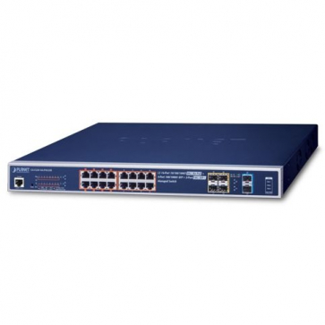 Planet GS-5220-16UP4S2XR Switch 16 ports Gigabit Ultra-POE budget 400 watts niveau 2 L2 routeur L3 4 slots SFP 1G 2 SFP+ 10G